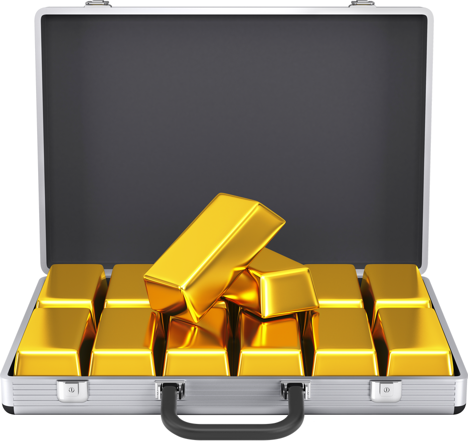 Suitcase with Gold Bars
